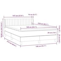 Boxspring met matras fluweel donkergrijs 140x210 cm - thumbnail