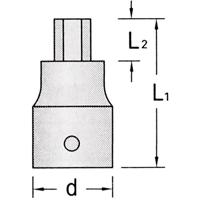 Gedore Dopsleutel 1/4" Inbus 5 MM - 6176360 - thumbnail