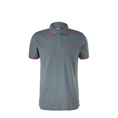 s.Oliver regular fit polo met contrastbies grijs s.Oliver regular fit polo met contrastbies grijs