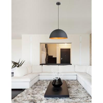 Globo Zwarte hanglampLenn met gouden binnenkant Ø 41cm - 58305H