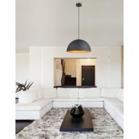 Globo Zwarte hanglampLenn met gouden binnenkant Ø 41cm - 58305H - thumbnail