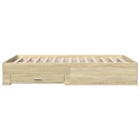 Bedframe met lades bewerkt hout sonoma eikenkleurig 120x190 cm - thumbnail