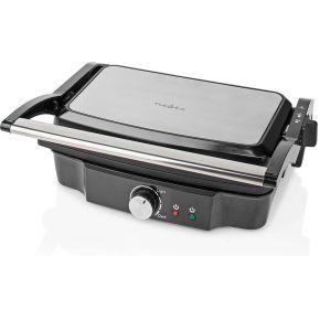 Nedis KAGR131FSR Contact Grill 1500 W 27.8 X 17 Cm Regelbare Temperatuur Kunststof / Roestvrij Staal