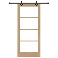 Schuifdeur met Bevestigingsset 86x198,5 cm Massief Vurenhout - thumbnail