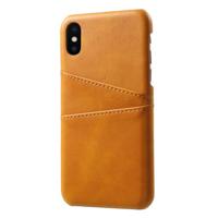 Casecentive Leren Wallet back case iPhone X / XS tan - thumbnail
