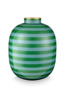 Pip Studio Metalen Vaas Stripes Groen 32cm - thumbnail
