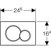 Geberit Sigma 01 bedieningspaneell chroom/mat-chroom voor Sigma reservoirs 8cm (UP720) en 12cm (UP320) - thumbnail