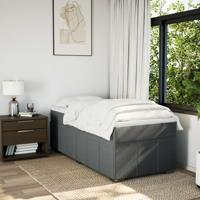 Boxspring met matras stof donkergrijs 90x200 cm - thumbnail