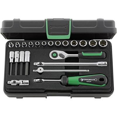 Stahlwille Dopsleutelset | 22-delig 1/4 inch | sleutelwijdtes 3,5-13 mm | aantal tanden 80 6-Kant | 1 stuk - 96011181 96011181