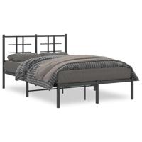 Bedframe met hoofdbord metaal zwart 120x190 cm - thumbnail
