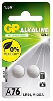 GP Knoopcel LR44 1.5 V 2 stuk(s) 110 mAh Alkaline GP76ASTD222C2 - thumbnail