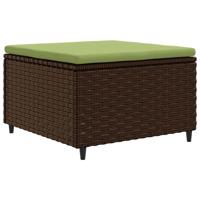 7-delige Loungeset met kussens poly rattan bruin - thumbnail
