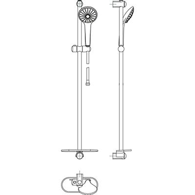 Grohe Euphoria glijstangset 90cm massage chroom - thumbnail