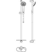 GROHE Euphoria 110 Massage Glijstangset - 90cm - ronde handdouche - 3 straalsoorten - gladde doucheslang - met zeepschaal - chroom 27226001 - thumbnail