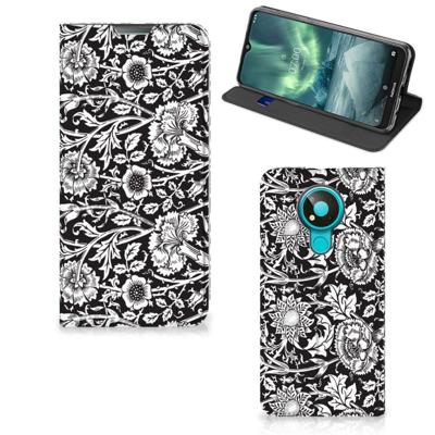 Nokia 3.4 Smart Cover Black Flowers Nokia 3.4 Smart Cover Black Flowers