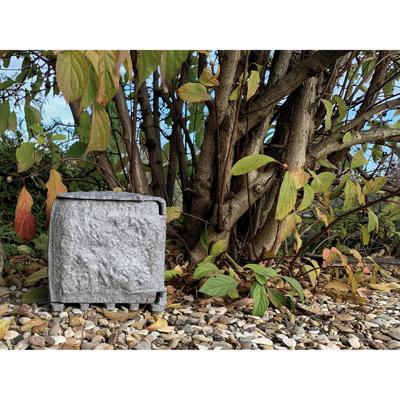 Buitenstopcontact grijze steen kleur kunsthars 4 stopcontacten 3 meter snoer met stekker en pin