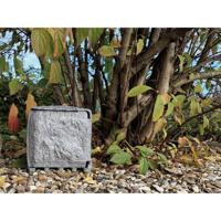 Buitenstopcontact grijze steen kleur kunsthars 4 stopcontacten 3 meter snoer met stekker en pin - thumbnail