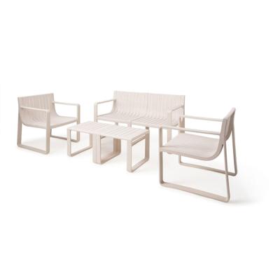Jesper Home Loungeset 'Sammu' Met 2-zits bank, 2 fauteuils en tafel, kleur Milky Wheat