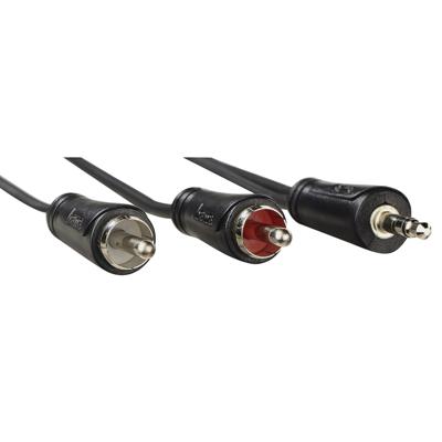 Hama 00205110 Jackplug / Cinch Audio Aansluitkabel [2x Cinch-stekker - 1x Jackplug male 3,5 mm] 1.5 m Zwart