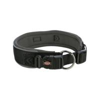 TRIXIE PREMIUM HALSBAND HOND EXTRA BREED ZWART / GRAFIET GRIJS 33-42X3,5 CM - thumbnail