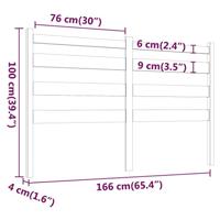Hoofdbord 166x4x100 cm massief grenenhout zwart - thumbnail