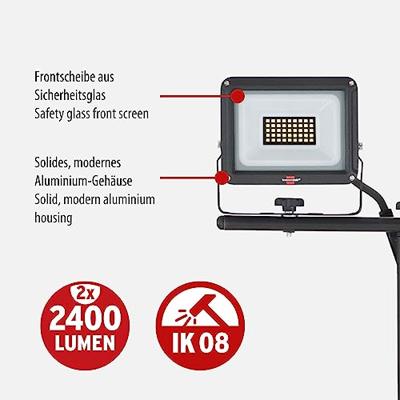 Brennenstuhl led bouwlamp jaro 6060 t 4800 lumen - met statief en stekkerkabel