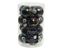 Kerstbal glas d3.5 cm zwart irs 16st kerst Decoris - Decoris - thumbnail