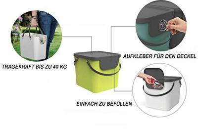 Rotho ALBULA Afvalscheider 38.8x35.5x33.9 cm 40L Lime Groen Rotho ALBULA Afvalscheider 38.8x35.5x33.9 cm 40L Lime Groen