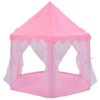 VidaXL Prinsessenspeeltent met 250 ballen 133x140 cm roze - thumbnail