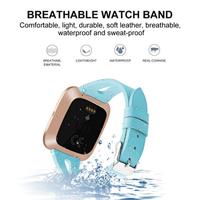 Fitbit Versa 1 / 2 & Lite bandje TPU leer - Blauw - thumbnail