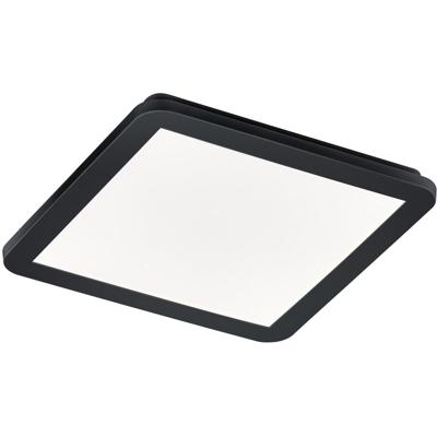 LED Plafondlamp Badkamer - Vierkant Opbouw 16W Dimbaar - IP44 Mat Zwart