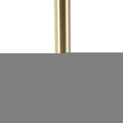 QAZQA Klassieke tafellamp messing met kap lichtgrijs 35 cm - Simplo QAZQA Klassieke tafellamp messing met kap lichtgrijs 35 cm - Simplo