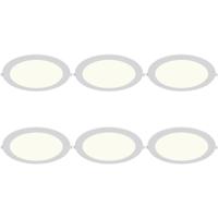 LED Downlight Inbouwspot Dimbaar 6 Stuks - Brinton Thin - 18W 1800lm 120° Bundelhoek - Natuurlijk Wit 4000K - IP40 - Rond - Wit - Ø229mm Buitenmaat - Ø205mm Zaagmaat - thumbnail