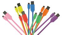 Micro USB kabel plat (blauw 1m) voor o.a. smartphones - thumbnail
