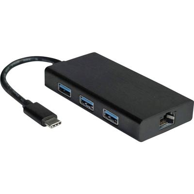 VALUE USB-C naar Gigabit Ethernet-converter + hub