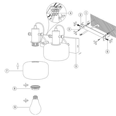 Steinhauer Dubbele wandlampGlaslic amber glas - 3865BR