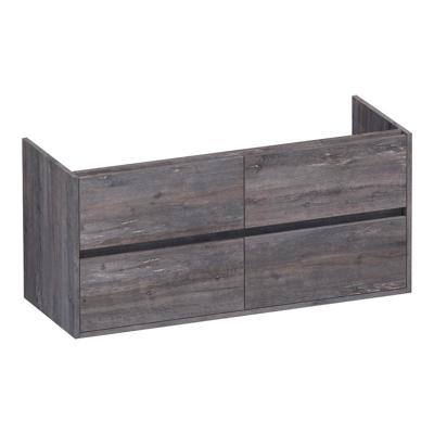 Brauer Adore - Onderkast - 120 cm - met 4 Softclose Lades Greeploos en 2 Sifon Uitsparingen - Driftwood
