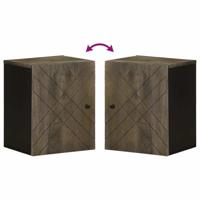 Badkamerkast wandgemonteerd 38x33x48 cm massief mangohout zwart - thumbnail