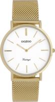 OOZOO Timepieces Horloge Vintage Goud/Wit | C9910 - thumbnail