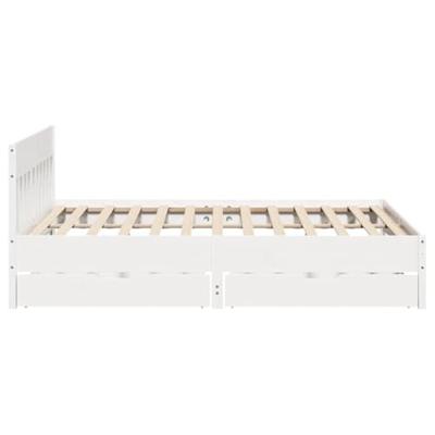 Bedframe zonder matras massief grenenhout wit 180x200 cm