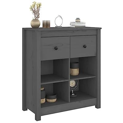 Dressoir 70x35x80 cm massief grenenhout grijs - thumbnail