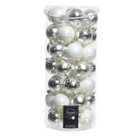Kerstbal glas mix zilver dia 6 cm assortie Decoris - Decoris - thumbnail