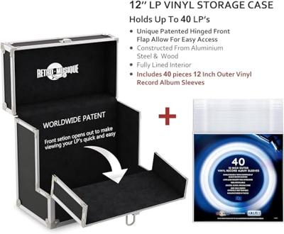 Retro Musique KXRM 03 platenkoffer zwart - thumbnail