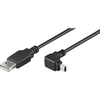 Goobay 93971 USB 2.0 naar 90 graden USB 2.0 Mini Type B-kabel 480 Mbits/USB A naar Mini B USB haakse stekker adapterkabel/GoPro - kaartlezer - hubs/zwart / 1,8 m - thumbnail