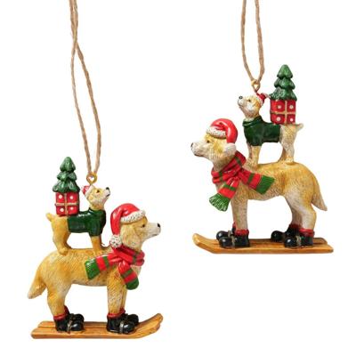 Boltze Home kersthanger hond 6x2x8,5cm