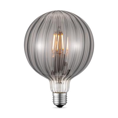 Edison Vintage E27 LED filament lichtbron - Smoke - 12.5/12.5/17cm - G125 Global - Vintage LED lamp - Dimbaar - 4W 400lm 2700K - warm wit licht - geschikt voor E27 fitting