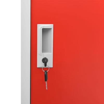 VidaXL Lockerkast 90x45x92,5 cm staal lichtgrijs en rood