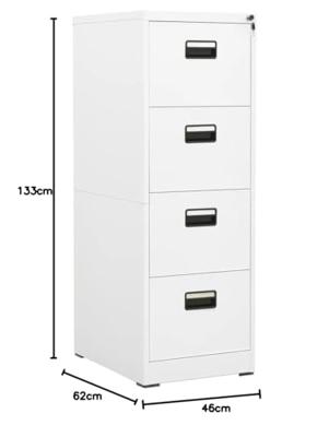 Archiefkast 46x62x133 cm staal wit