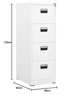 Archiefkast 46x62x133 cm staal wit - thumbnail