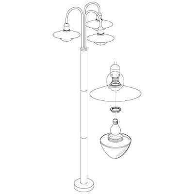 Eglo Staande buitenlampSirmione 220cm zwart met goud - 97288